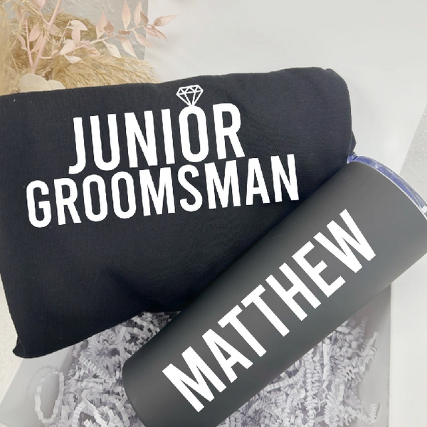 Junior groomsman proposal set- will you be my groomsman - junior groomsman tumbler shirt best man-jr. groomsmen proposal gift box idea