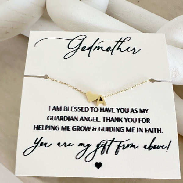 Godmother initial necklace jewelry