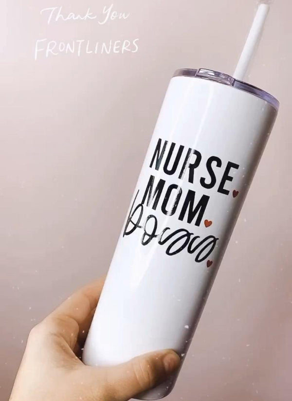 nurse mom boss - nurse tumbler- nurse water bottle- gift for nurse- wife mom boss- gift for first responders- nursing- stainless steel tumbl