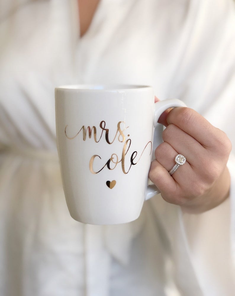 Personalized bride mrs mug- rose gold bride mug- future mrs mug- bridal shower mug- engagement gift mug idea - mrs mug- wifey mug- mrs gifts