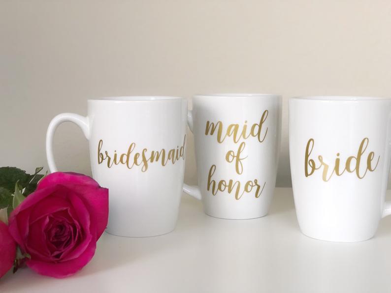 Bridal party mugs- bridesmaid proposal gift idea- personalized coffee mug- personalized bridesmaid gifts- maid of honor coffee mug-