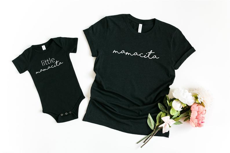 Mamacita little mamacita shirt set- mommy and me mothers day shirt idea- mama shirts- gift idea for mom- mommy motherhood shirts- children