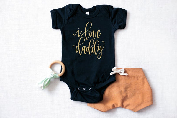 I love daddy baby boy shirt- baby boy fathers day outfit- daddy and me baby boy body suit- gender neutral baby shower gift idea for new mom