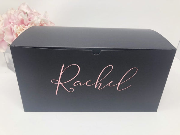 Personalized gift box - bridesmaid gift boxes- bridesmaid proposal box- black rose gold gift boxes for bridal party- medium size gift boxes