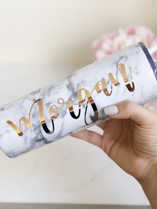 Marble stainless steel tumbler - bachelorette party tumblers - bridal party bridesmaid tumbler - personalized gifts for bridesmaids- skinny