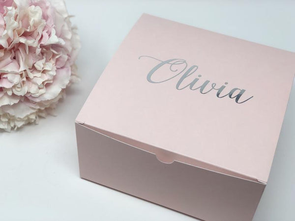 Pink bridesmaid proposal boxes- large gift boxes- maid of honor proposal- will you be my bridesmaid custom personalized gift boxes- name box
