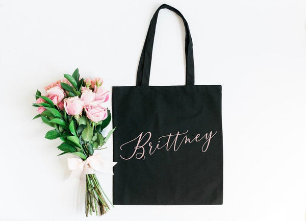 Bridesmaid tote bags- personalized tote bags- bachelorette party gifts for bridemaids- maid of honor tote bag- bridal party tote bags name
