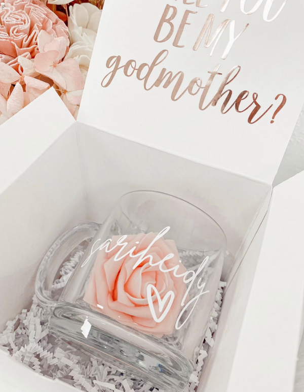 Godmother proposal box idea- godmother mug- will you be my godparents gift box- personalized godmother gift- fairy godmother auntie