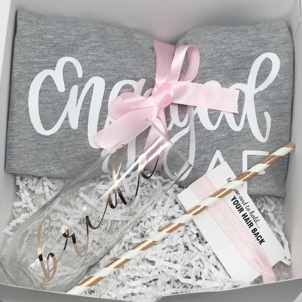 Engaged af gift box set- engagement gift box for bride to be - future mrs gift set- bride to be gifts- bride shirt- wifey i said yes gift bo