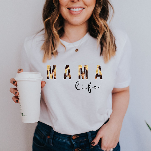 Mama life shirt- cheetah print shirt mom life- mothers day t-shirt- gift for mom- mommy shirt for new mom custom mom shirts with sayings