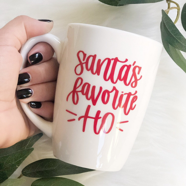 Santas favorite ho mug- christmas mugs- funny christmas mug- santa baby let it snow mug- mug for Christmas - best friend Christmas gift idea