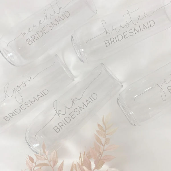 Bridesmaid champagne flutes- bridesmaid gift- personalized flute- bridesmaid proposal- glass champagne custom for bridal party wedding