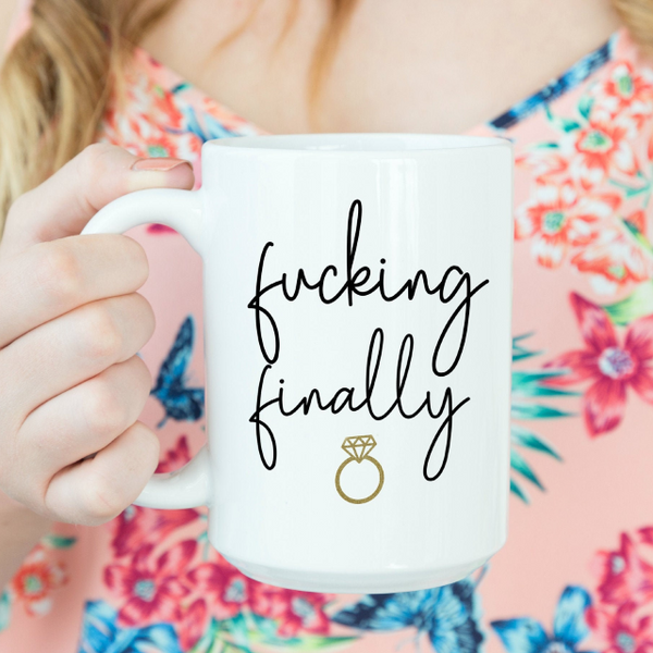 Fucking finally mug- engagement gift idea- funny bride mug- gift for bride to be- wifey mugs- future mrs mugs- best friend gift box