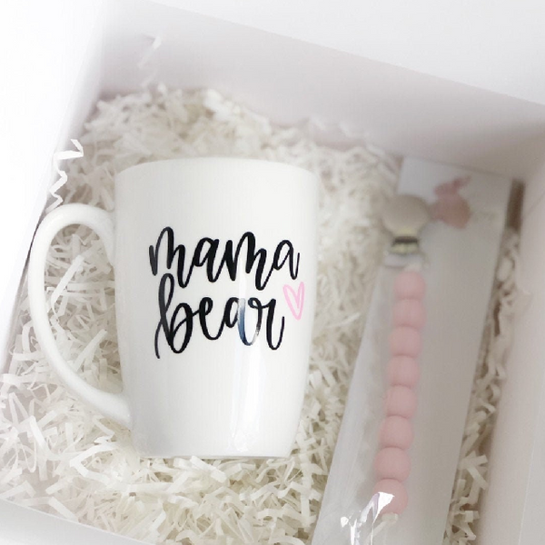 Mama bear mug gift set for new mom- mommy mug - Mother's Day gift for mom- baby shower gender reveal gift idea- baby announcement gift idea
