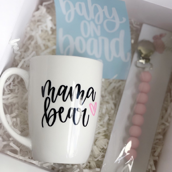 Mama bear mug gift box set- gift for mom- new mom gift set - baby shower gifts- its a girl its a boy gift set- baby boy baby girl gift box-