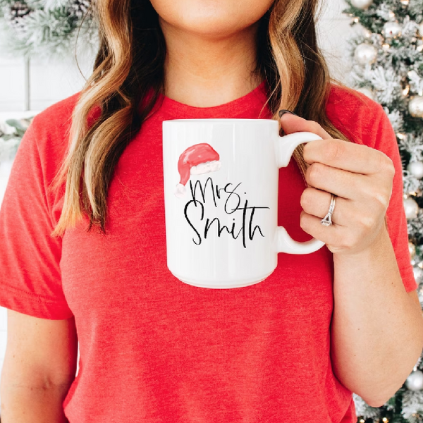 Personalized Mrs christmas mug- christmas engagement gift- bride mug- future mrs engaged af mug gift idea for bride to be wifey mug