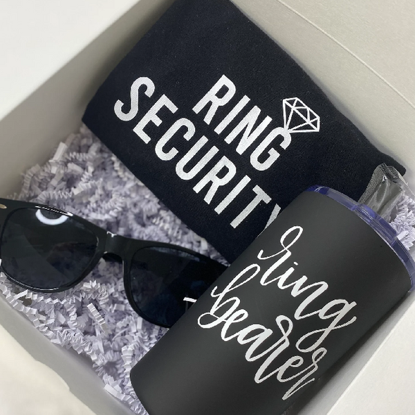 Ring bearer proposal set- will you be my ring bearer - ring security shirt sunglasses - ring bearer gift idea- groomsmen proposal gifts-