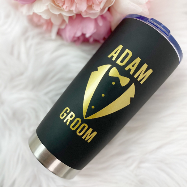 Groomsmen coffee tumbler- groomsman proposal box gift- travel tumbler- gift idea for best man personalized gifts- custom tumblers- officiant