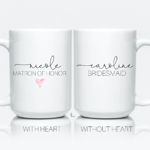 Bridesmaid coffee mugs- bridesmaid cups- personalized bridesmaid proposal box gifts- bridal party mugs- custom mug- maid of honor mug