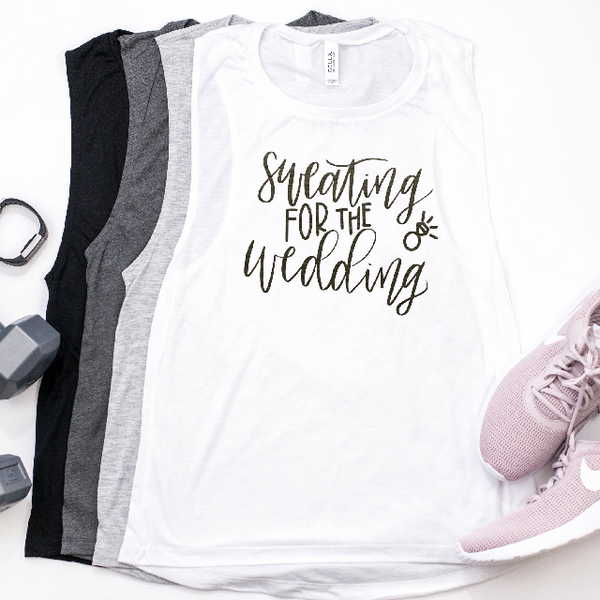 Sweating for the wedding bride tank- fitness tank top for bride- future mrs gifts- bride tank- workout tank- wedding planning shirt- bridal