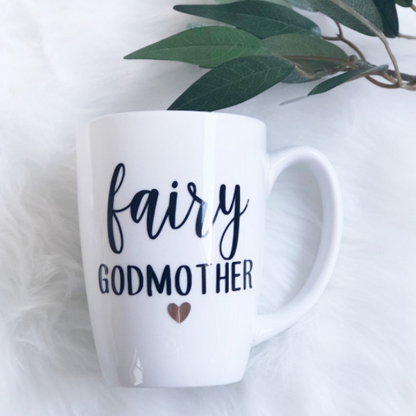 Fairy godmother mug- godmother mugs gift- godparents gift idea - godparents mug- personalized godmother gift- godfather gift idea -