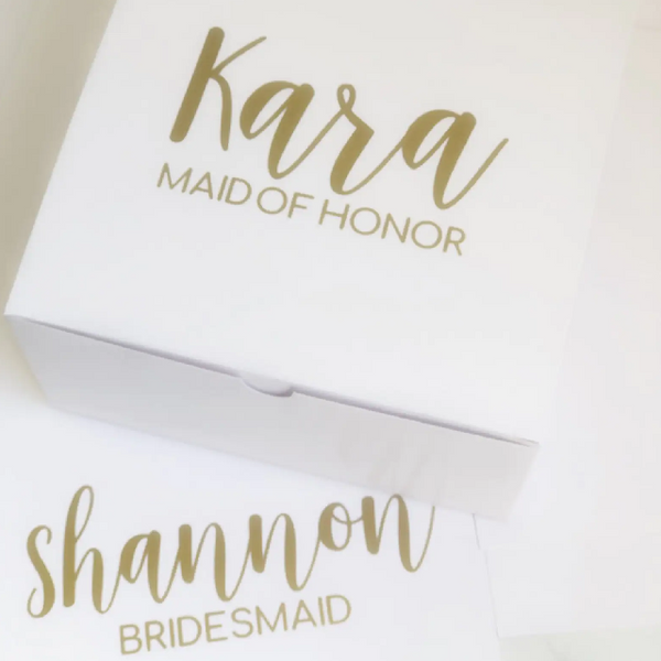 Maid of honor proposal box - will you be my bridesmaid proposal box- white gift box- personalized gift box with name- maid of honor gifts-