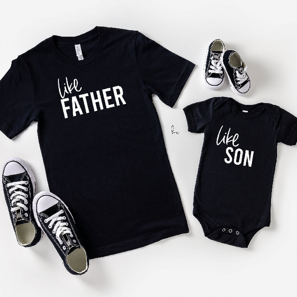 Like father like son matching family daddy and me shirts- fathers day shirts- first fathers day baby bodysuit outfit- gifts for dad