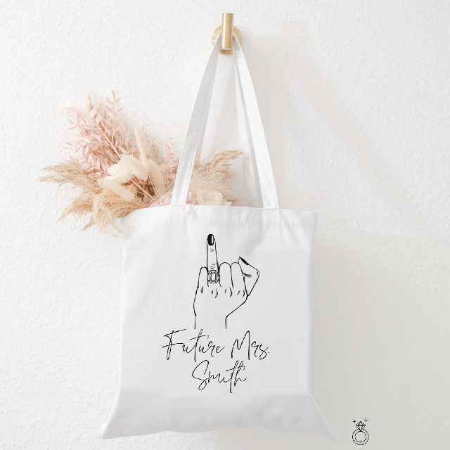 Personalized mrs tote bag totes engaged tote bag- bride wedding planning gift bag gift future mrs engagement gift idea- bachelorette party