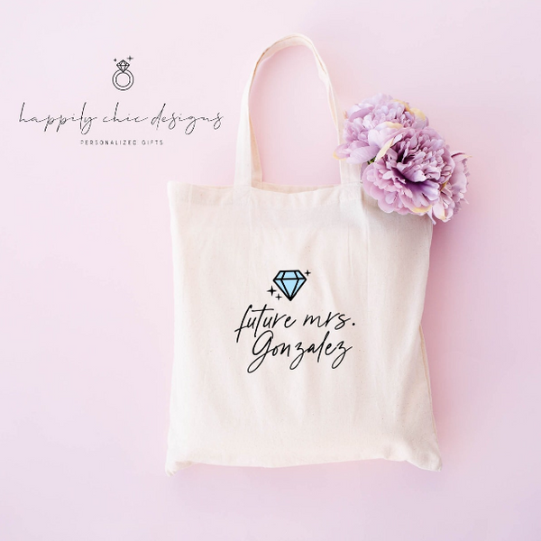 Future mrs tote bag- wedding ring finger totes engaged tote bag- bride bag gift for bride to be- engagement gift idea- bachelorette party