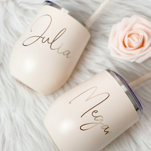 Bridesmaid wine tumblers- blush pink cups- bridesmaid proposal- personalized tumbler for bridal party gifts- bachelorette party cups- maars