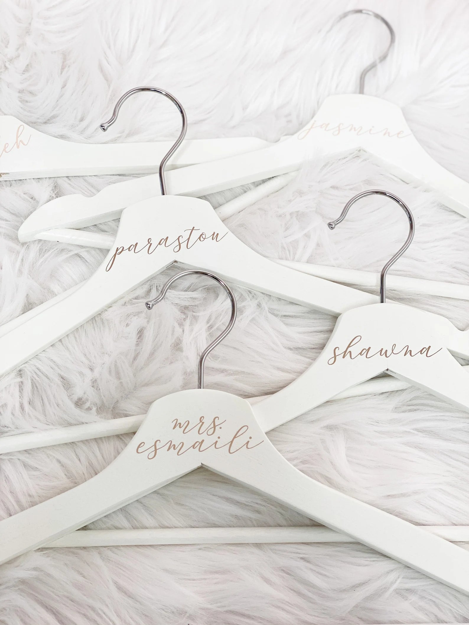 Bridesmaid white wood hangers - personalized bride hanger- custom hanger gift for bridal party- bridesmaid gift ideas- hangers with name
