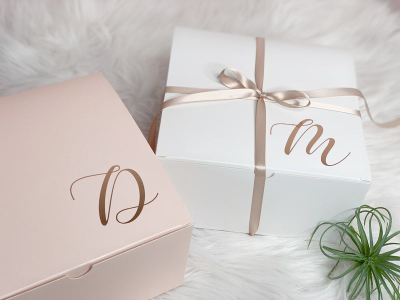 Bridesmaid initial proposal boxes- initialed gift boxes- will you be my bridesmaid boxes- personalized custom gift boxes- bridesmaids gifts