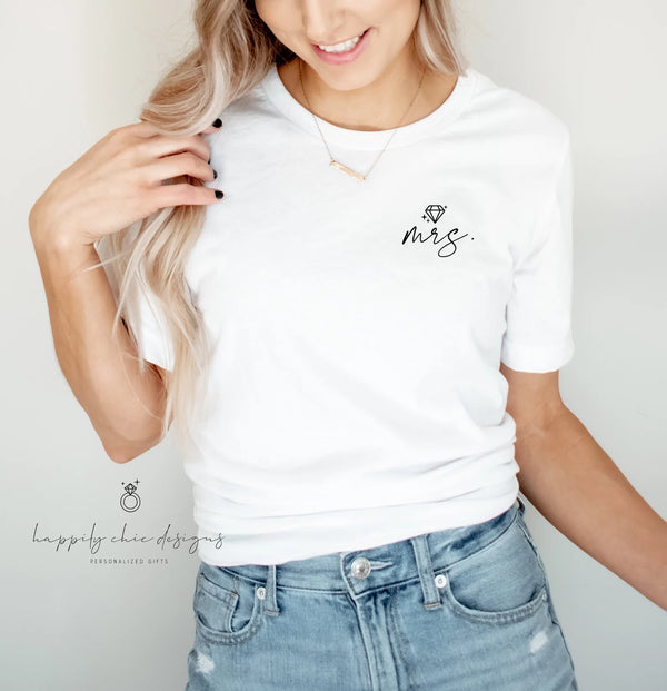 Personalized mrs t-shirt- bride fiancee engagement shirt personalized future mrs wifey tee- engaged gift for bride to be bachelorette