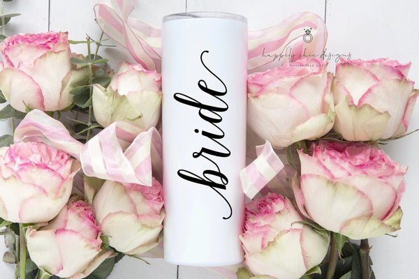 Bridesmaid proposal gift- bridesmaid stainless steel tumbler straw- maid of honor proposal- personalized bridesmaid tumblers tall skinny