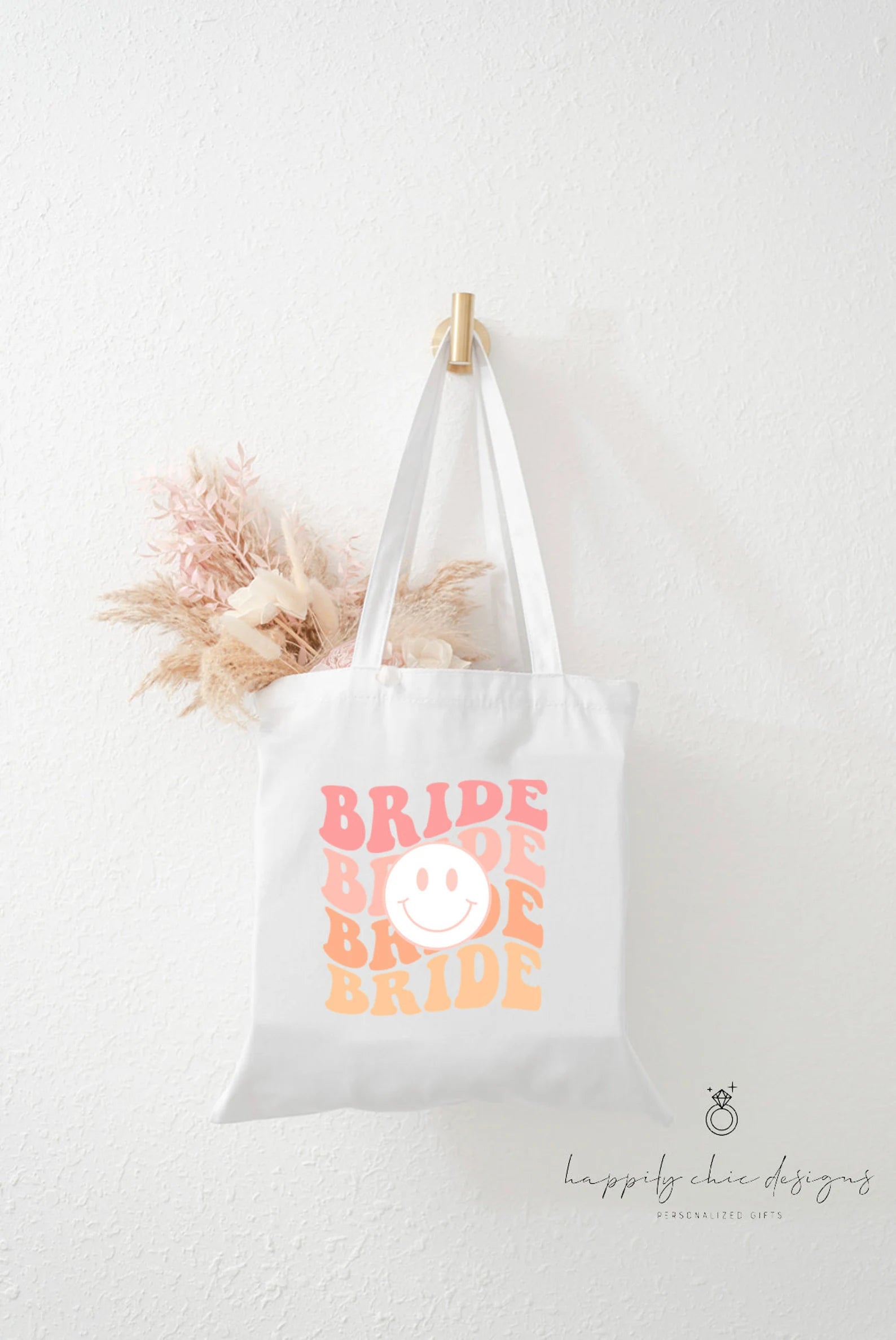 I do crew retro smile Bridesmaid tote bags- personalized tote bags beach bag- bachelorette party gifts for bridesmaid- bridal party tote bag