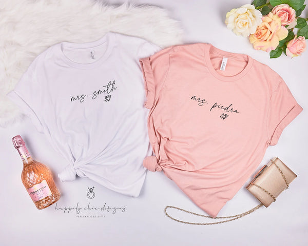 Fiancee t-shirt- bride engagement shirt personalized future mrs wifey tee- engaged gift for bride to be bachelorette party bride box fiance