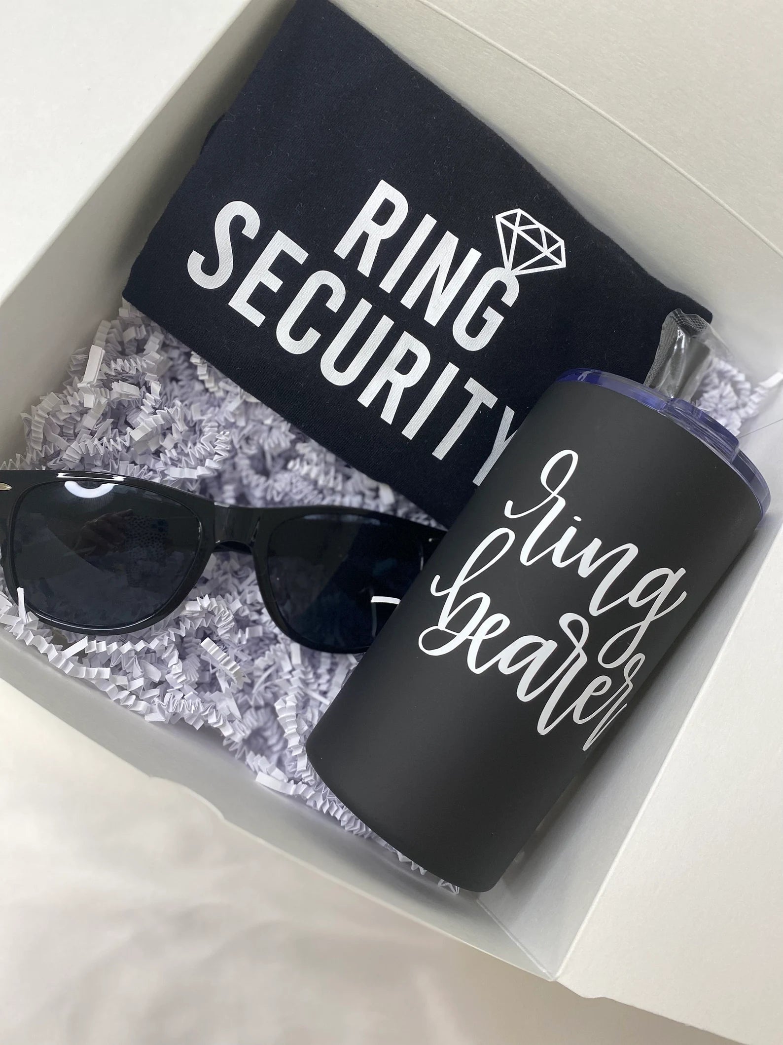 Ring bearer proposal set- will you be my ring bearer - ring security shirt sunglasses - ring bearer gift idea- groomsmen proposal gifts-