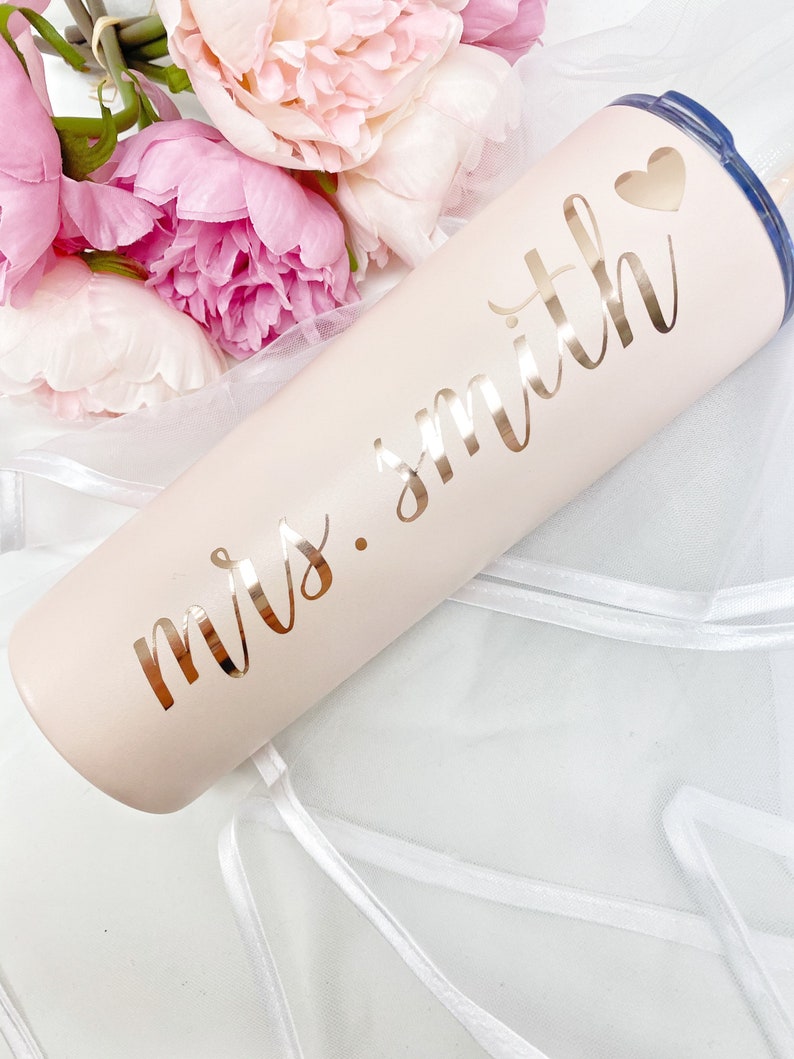 Personalized future mrs stainless steel tumbler- future mrs engagement gift- gift for bride to be- bride tumbler with straw- wifey tumbler