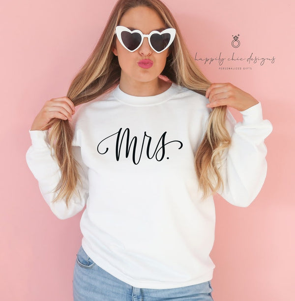 Mrs wifey sweater- bride sweaters- personalized future mrs wifey sweaters- engagement gift for bride to be bachelorette gildan bride tee