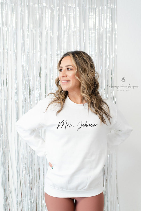 Personalized mrs wifey sweater- bride sweaters- custom future mrs wifey sweaters- engagement gift for bride to be bachelorette gildan