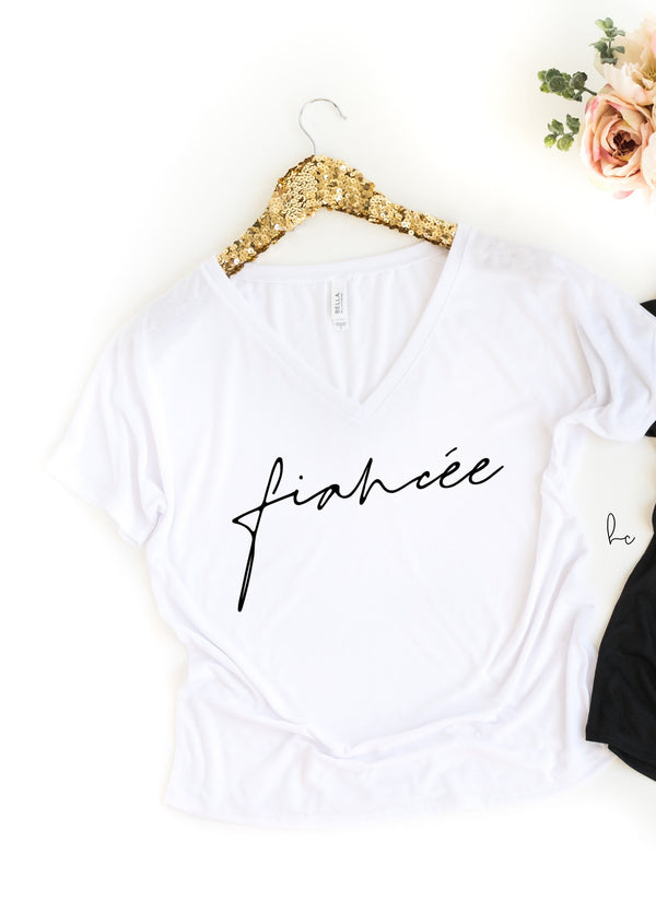 Fiancee t-shirt- bride engagement shirt personalized future mrs wifey tee- engaged gift for bride to be bachelorette party bride box fiance