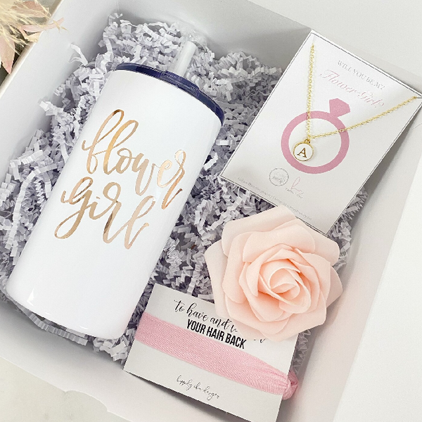 Flower girl proposal gift box- will you be my flower girl- petal patrol- gift for flower girl sippy cup water bottle- flower girl tumblers