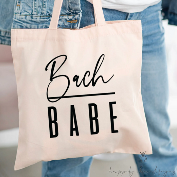 Bridesmaid tote bags- personalized tote bags- bachelorette party gifts for bridemaids- maid of honor tote bag- bridal party Bach babe beach