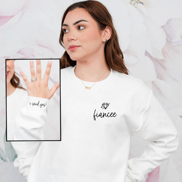 Fiancee wifey sweater- i said yes bride sweaters- personalized future mrs pull over engagement gift for bride to be engaged af gildan