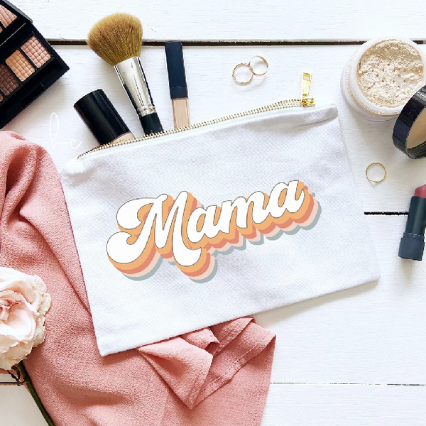 Mama make up bag- retro mama make up pouch- mama things- gift for mom- mothers day gift idea- gift card holder for mommy to be- cosmetic bag