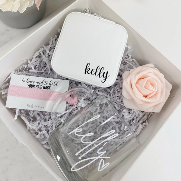 Clear glass mugs- personalized bridesmaid mugs- bridesmaid proposal box- custom mug- bridesmaid gifts- gift for maid of honor proposal box