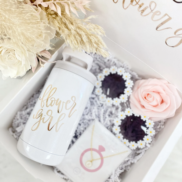 Flower girl proposal gift box- will you be my flower girl- petal patrol- gift for flower girl sippy cup water bottle- flower girl tumblers